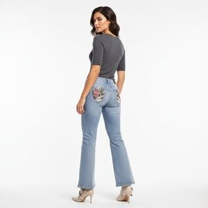 Sky Premium Low Rise Flare Skull Jeans Size 7/28
